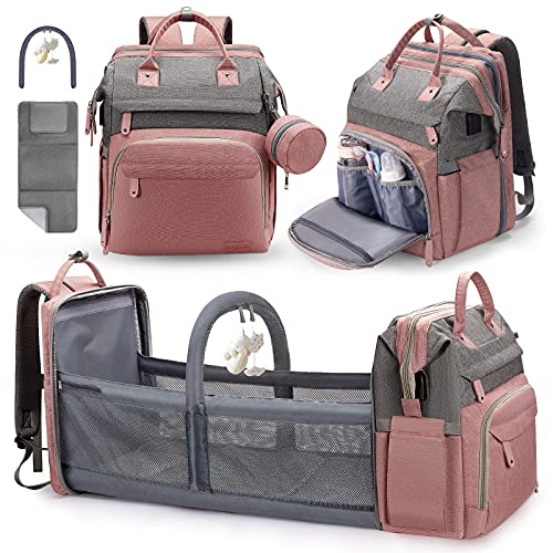 Diaper Bag With Portable Folding Crib Bed